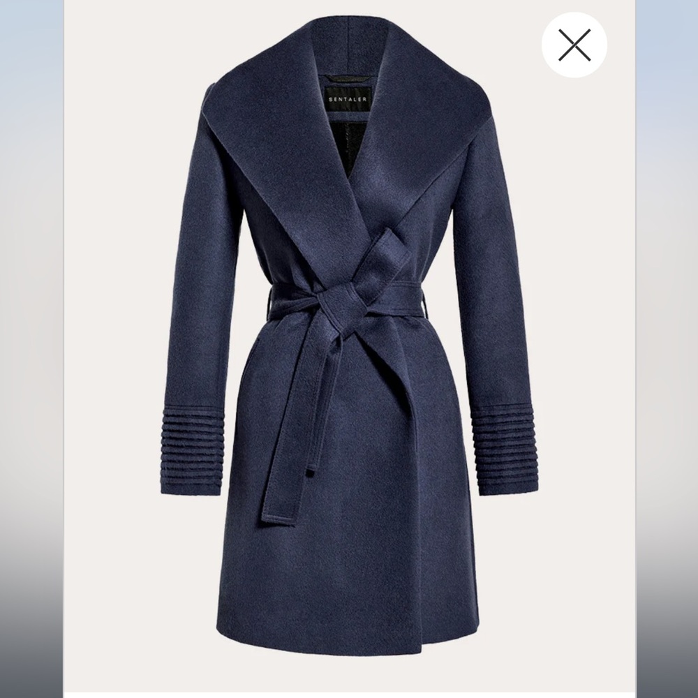 Sentaler Baby Alpaca Blue Wrap Coat